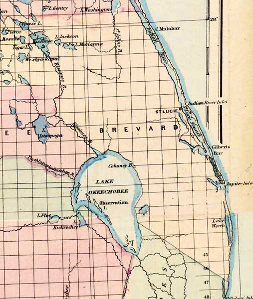Map of Brevard County, Florida, 1877