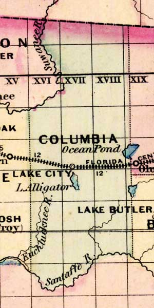 Map of Columbia County, Florida, 1877