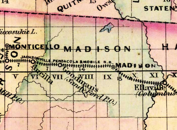 Map of Madison County, Florida, 1877