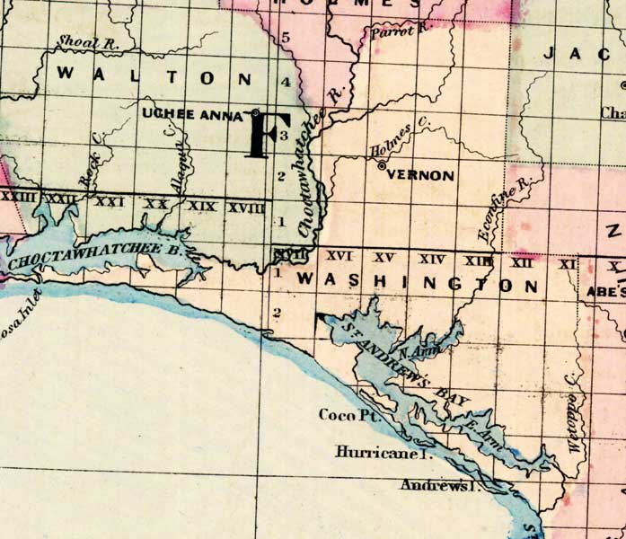 Map of Washington County, Florida, 1877