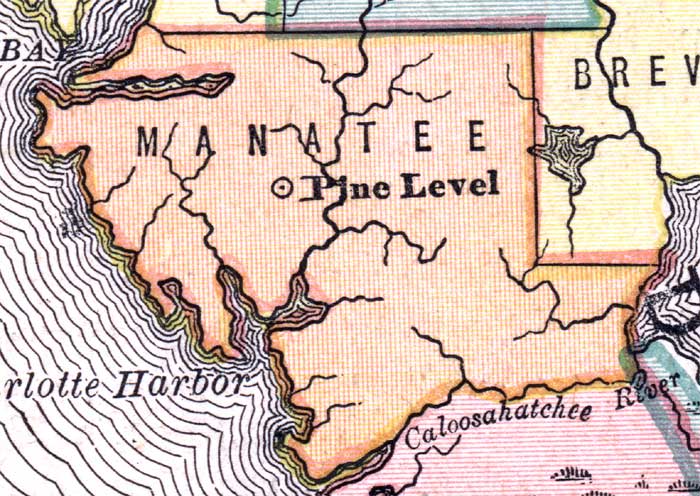 Map of Manatee County, Florida, 1880
