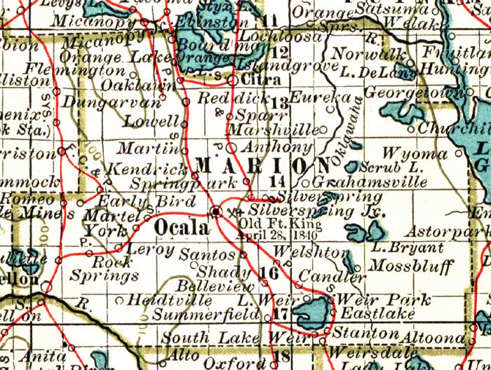 Map of Marion County, Florida, 1897