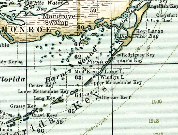 Map of Monroe County, Florida, 1897