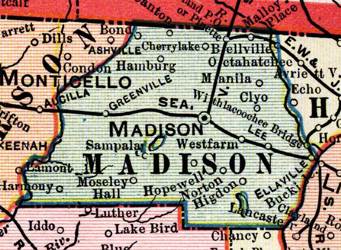 Map of Madison County, Florida, 1902