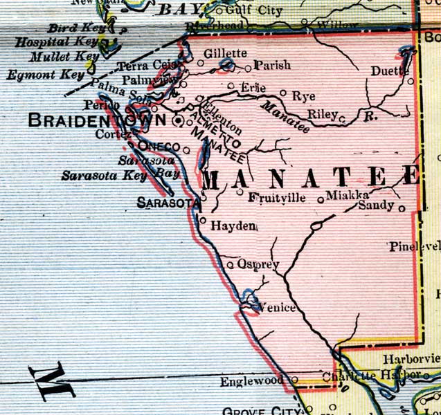 Map of Manatee County, Florida, 1902