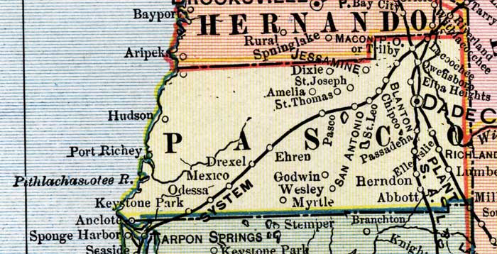 Map of Pasco County, Florida, 1902