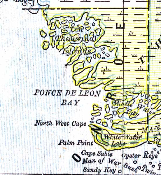 Map of Monroe County, Florida, 1890