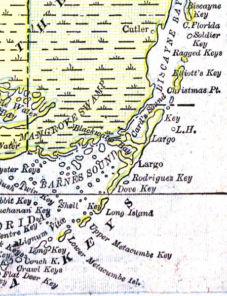Map of Monroe County, Florida, 1890