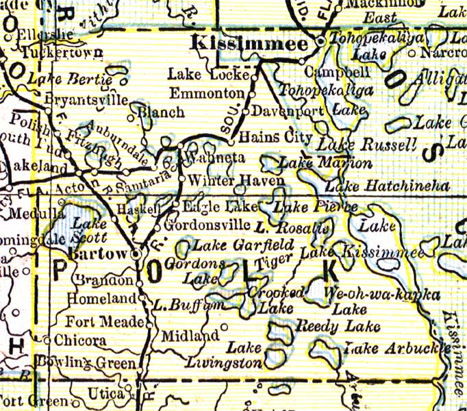 Map of Polk County, Florida, 1890