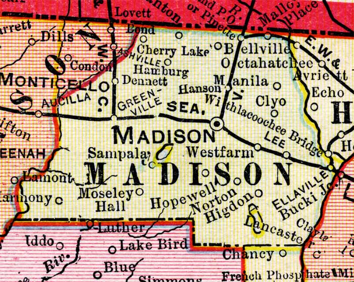 Map of Madison County, Florida, 1899