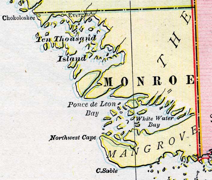 Map of Monroe County, Florida, 1899