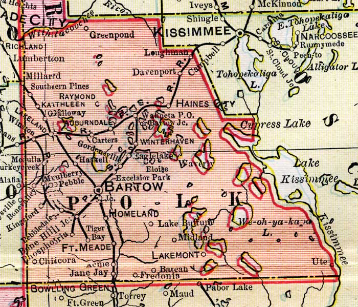 Map of Polk County, Florida, 1899