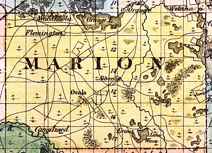 Map of Marion County, Florida, 1856