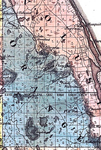 Map of Orange County, Florida, 1856