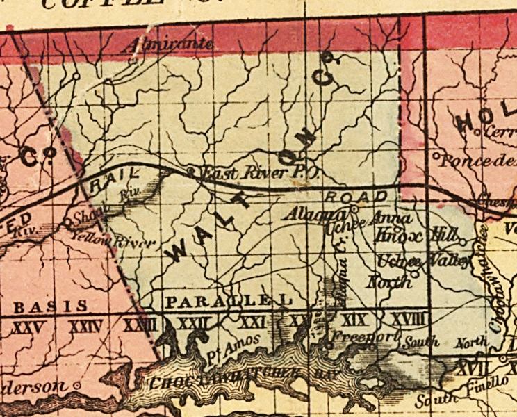 Map of Walton County, Florida, 1874