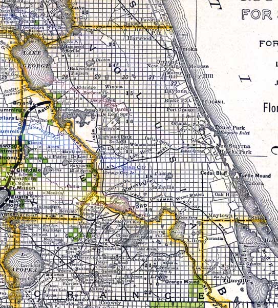 Map of Volusia County, Florida, 1888