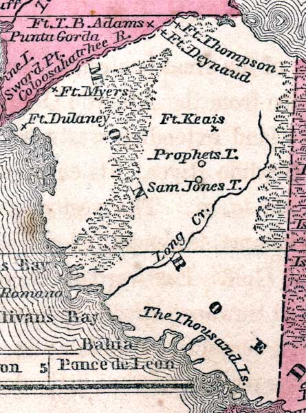 Map of Monroe County, Florida, 1857