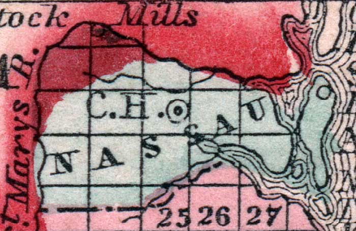 Map of Nassau County, Florida, 1857