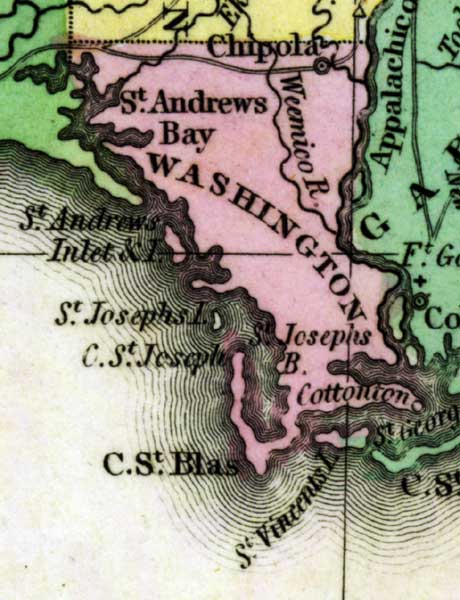 Map of Washington County, Florida, circa 1825