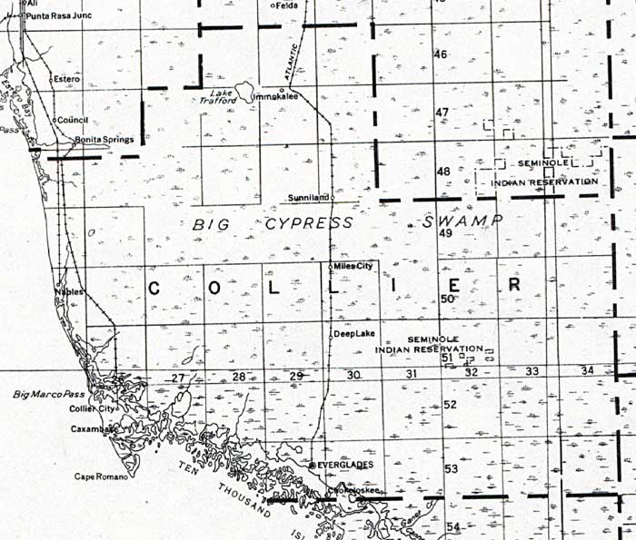 Map Of Collier County Florida 1932