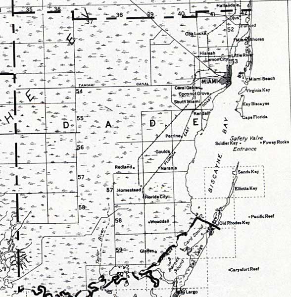 Map of Miami-Dade County, Florida, 1932