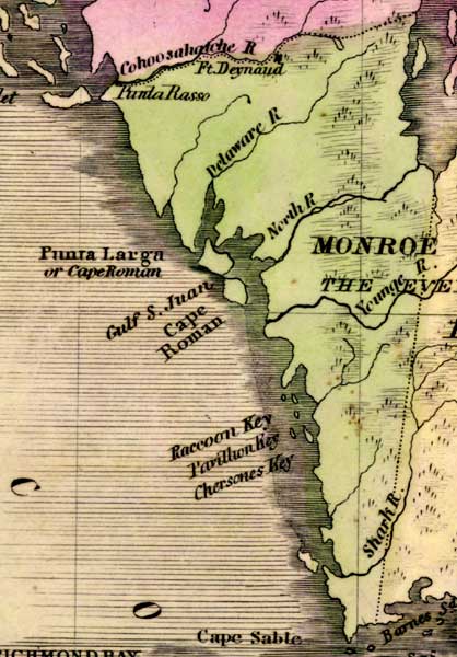 Map of Monroe County, Florida, 1842
