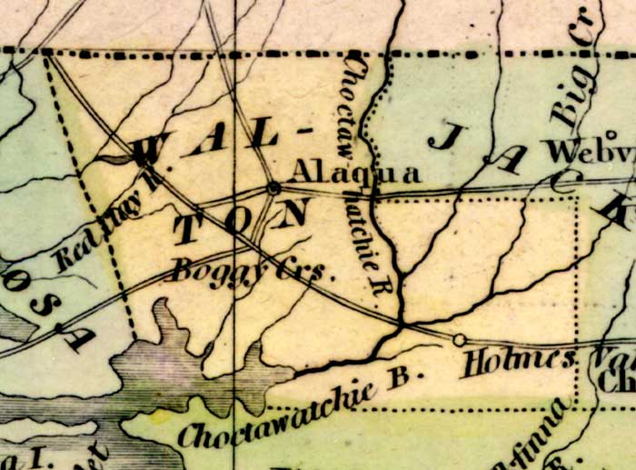 Map of Walton County, Florida, 1842