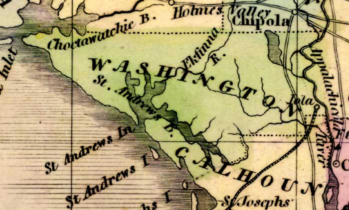 Map of Washington County, Florida, 1842