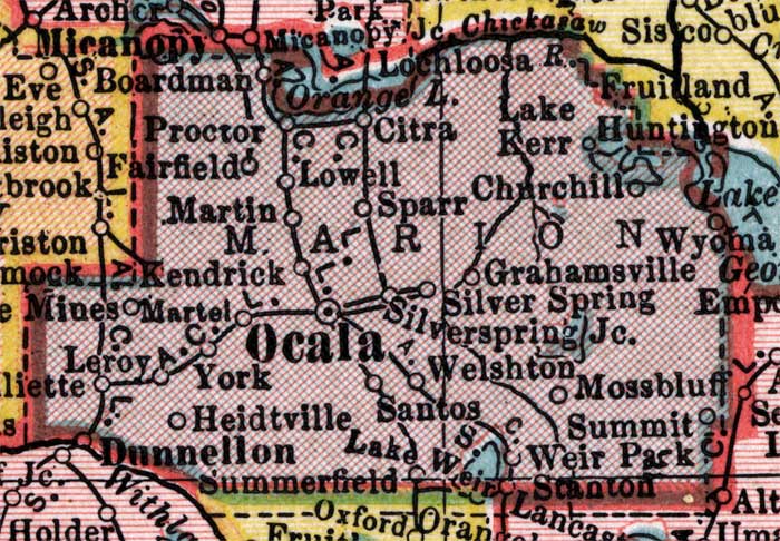 Map of Marion County, Florida, 1910
