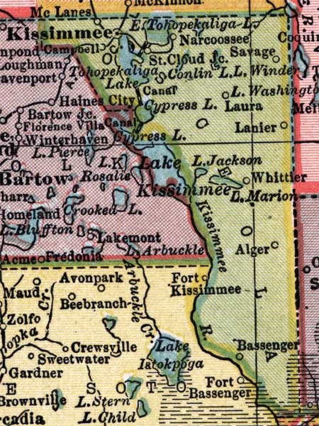 Map of Osceola County, Florida, 1910