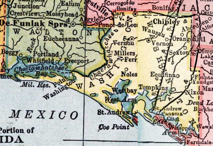 Map of Washington County, Florida, 1910