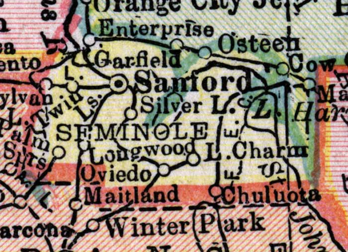 Map of Seminole County, Florida, 1916