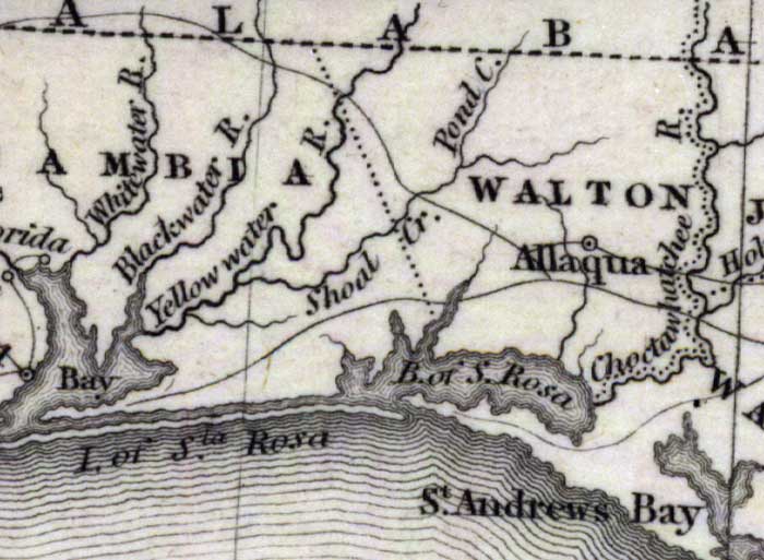 Map of Walton County, Florida, 1832