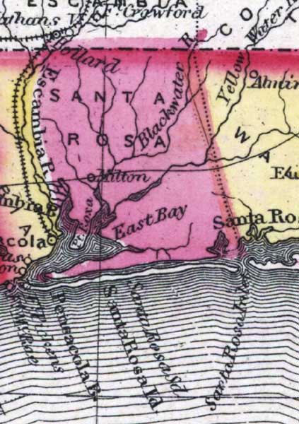 Map of Santa Rosa County, Florida, 1873