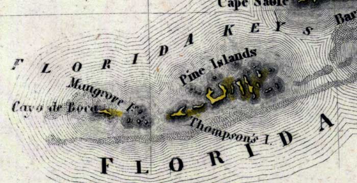 Map of Monroe County, Florida, 1850