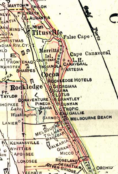 Map of Brevard County, Florida, 1916
