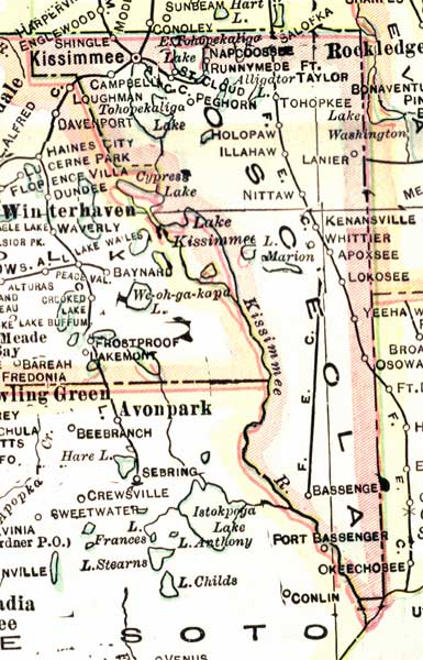 Map of Osceola County, Florida, 1916