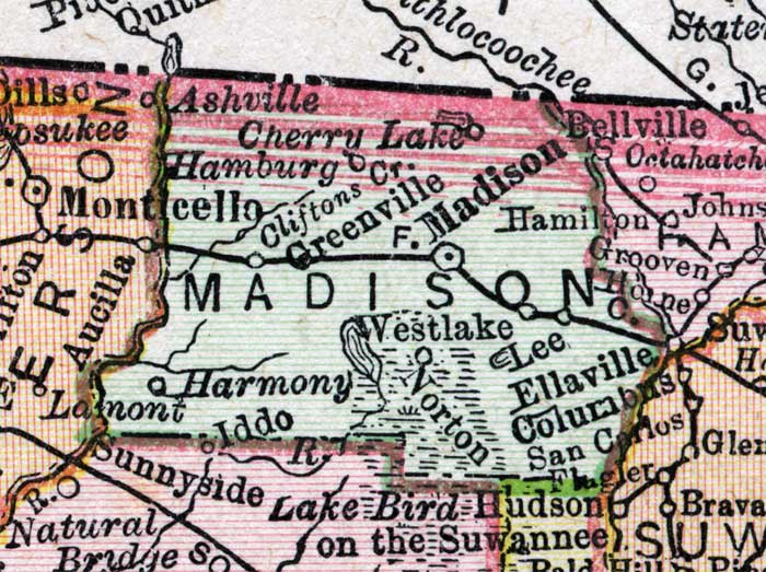 Map of Madison County, Florida, 1900
