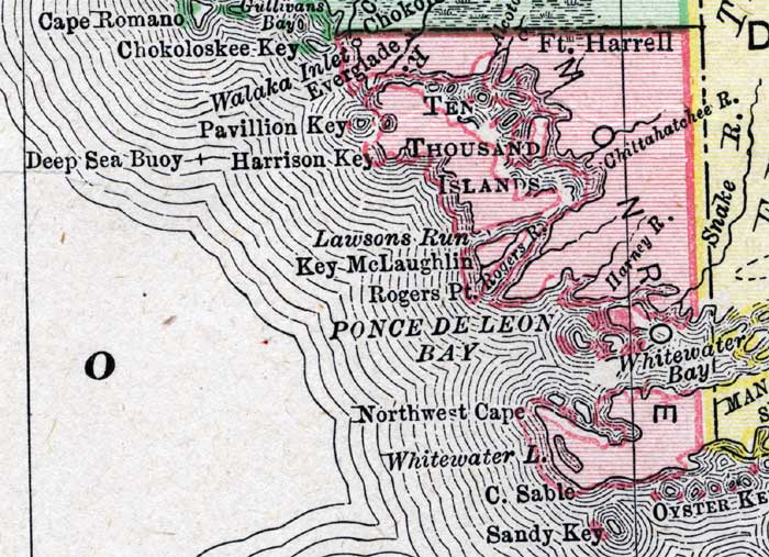 Map of Monroe County, Florida, 1900