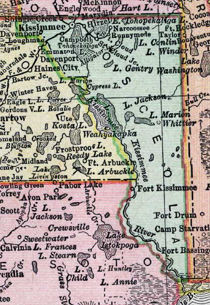 Map of Osceola County, Florida, 1900
