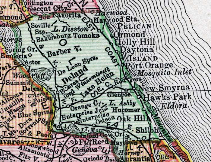 Map of Volusia County, Florida, 1900