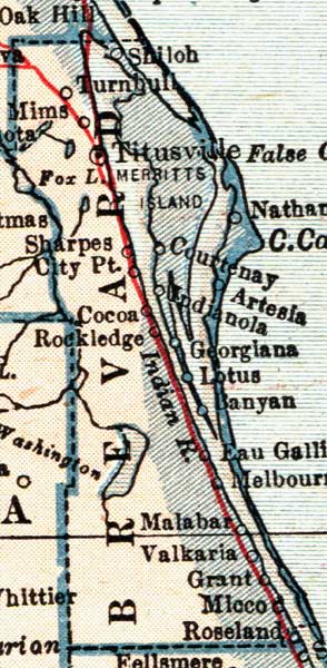 Map of Brevard County, Florida, 1921
