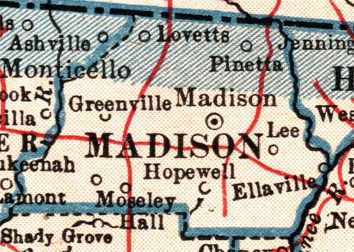 Map of Madison County, Florida, 1921