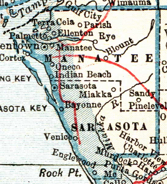 Map of Manatee County, Florida, 1921