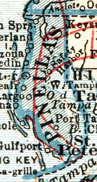 Map of Pinellas County, Florida, 1921