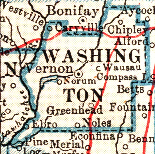Map of Washington County, Florida, 1921