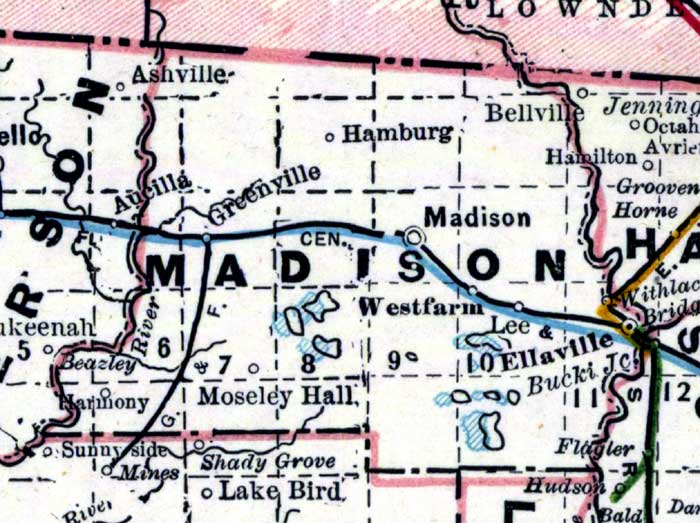 Map of Madison County, Florida, 1890s