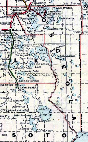 Map of Osceola County, Florida, 1890s