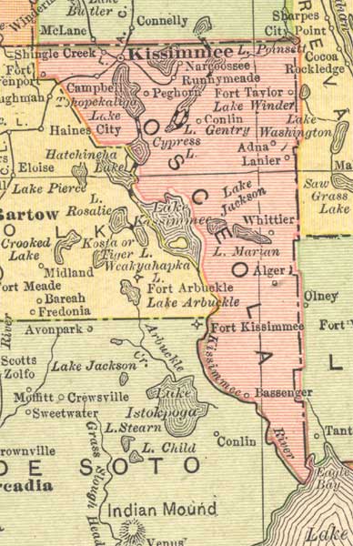Map of Osceola County, Florida, 1910