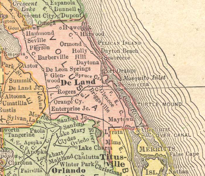 Map of Volusia County, Florida, 1910
